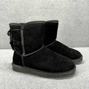 Lamo‎ Boots Womens 8 Black Water Stain Resistant Suede Kitt Zipped winter